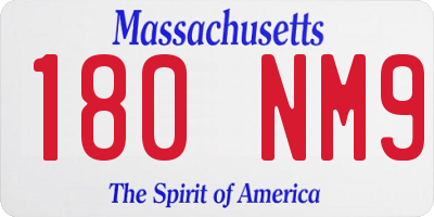 MA license plate 180NM9