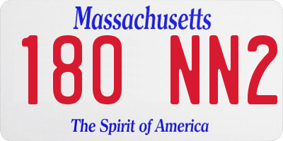 MA license plate 180NN2