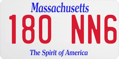 MA license plate 180NN6