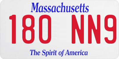 MA license plate 180NN9