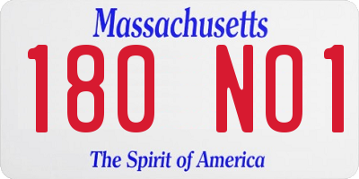 MA license plate 180NO1