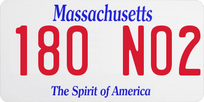 MA license plate 180NO2