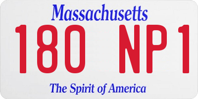 MA license plate 180NP1
