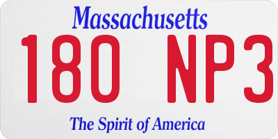 MA license plate 180NP3