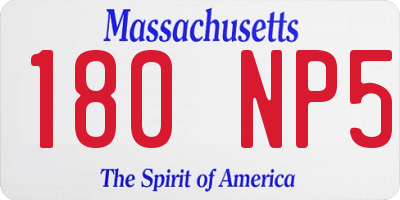 MA license plate 180NP5