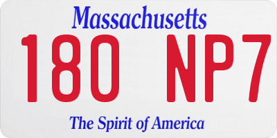 MA license plate 180NP7