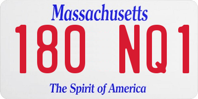 MA license plate 180NQ1