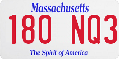 MA license plate 180NQ3