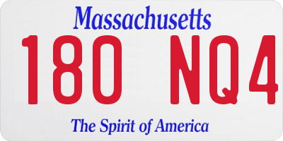 MA license plate 180NQ4