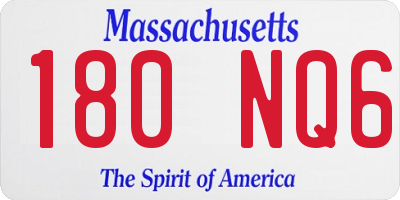 MA license plate 180NQ6