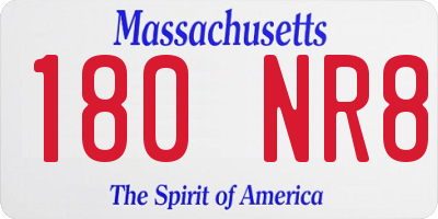 MA license plate 180NR8