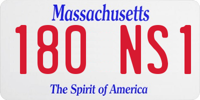 MA license plate 180NS1