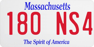 MA license plate 180NS4