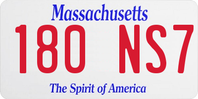MA license plate 180NS7