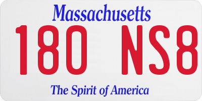 MA license plate 180NS8