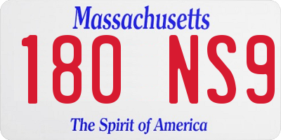 MA license plate 180NS9