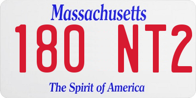 MA license plate 180NT2
