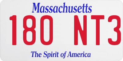 MA license plate 180NT3