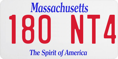 MA license plate 180NT4