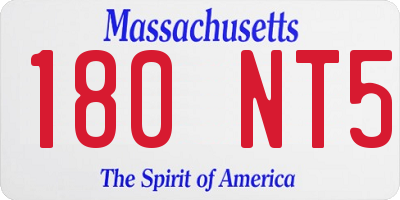 MA license plate 180NT5