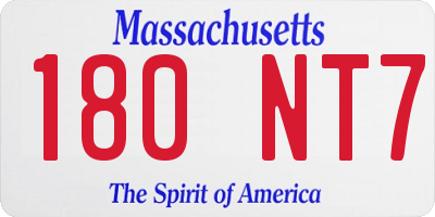 MA license plate 180NT7