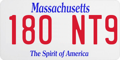MA license plate 180NT9