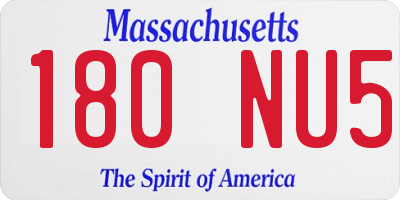MA license plate 180NU5