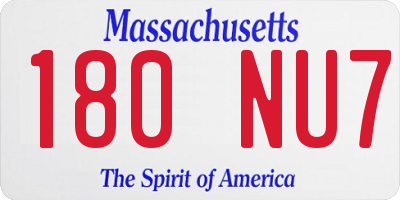 MA license plate 180NU7