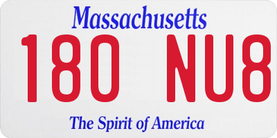 MA license plate 180NU8