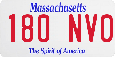 MA license plate 180NV0