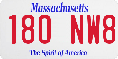 MA license plate 180NW8