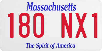 MA license plate 180NX1
