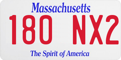 MA license plate 180NX2