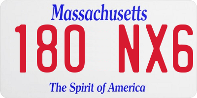 MA license plate 180NX6