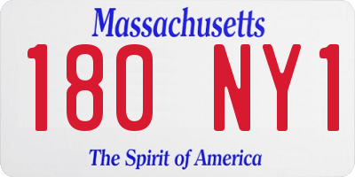 MA license plate 180NY1