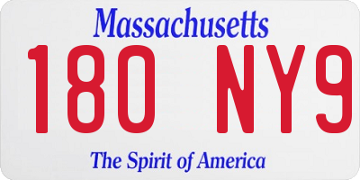 MA license plate 180NY9