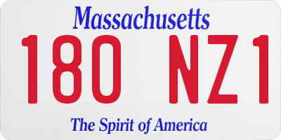 MA license plate 180NZ1