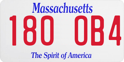 MA license plate 180OB4
