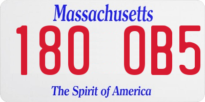 MA license plate 180OB5