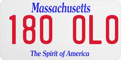 MA license plate 180OL0