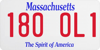 MA license plate 180OL1