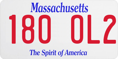 MA license plate 180OL2