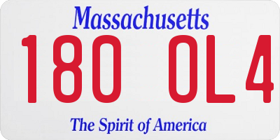 MA license plate 180OL4