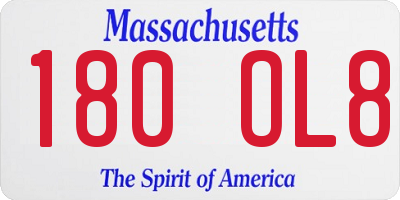 MA license plate 180OL8