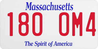 MA license plate 180OM4