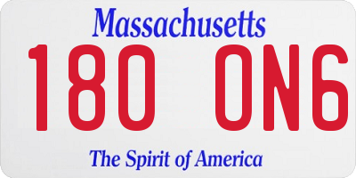 MA license plate 180ON6