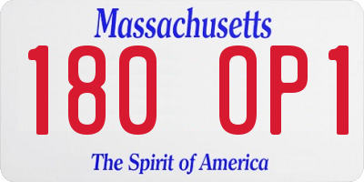 MA license plate 180OP1