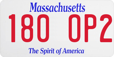 MA license plate 180OP2