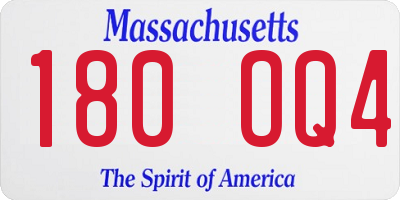MA license plate 180OQ4