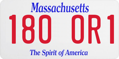 MA license plate 180OR1
